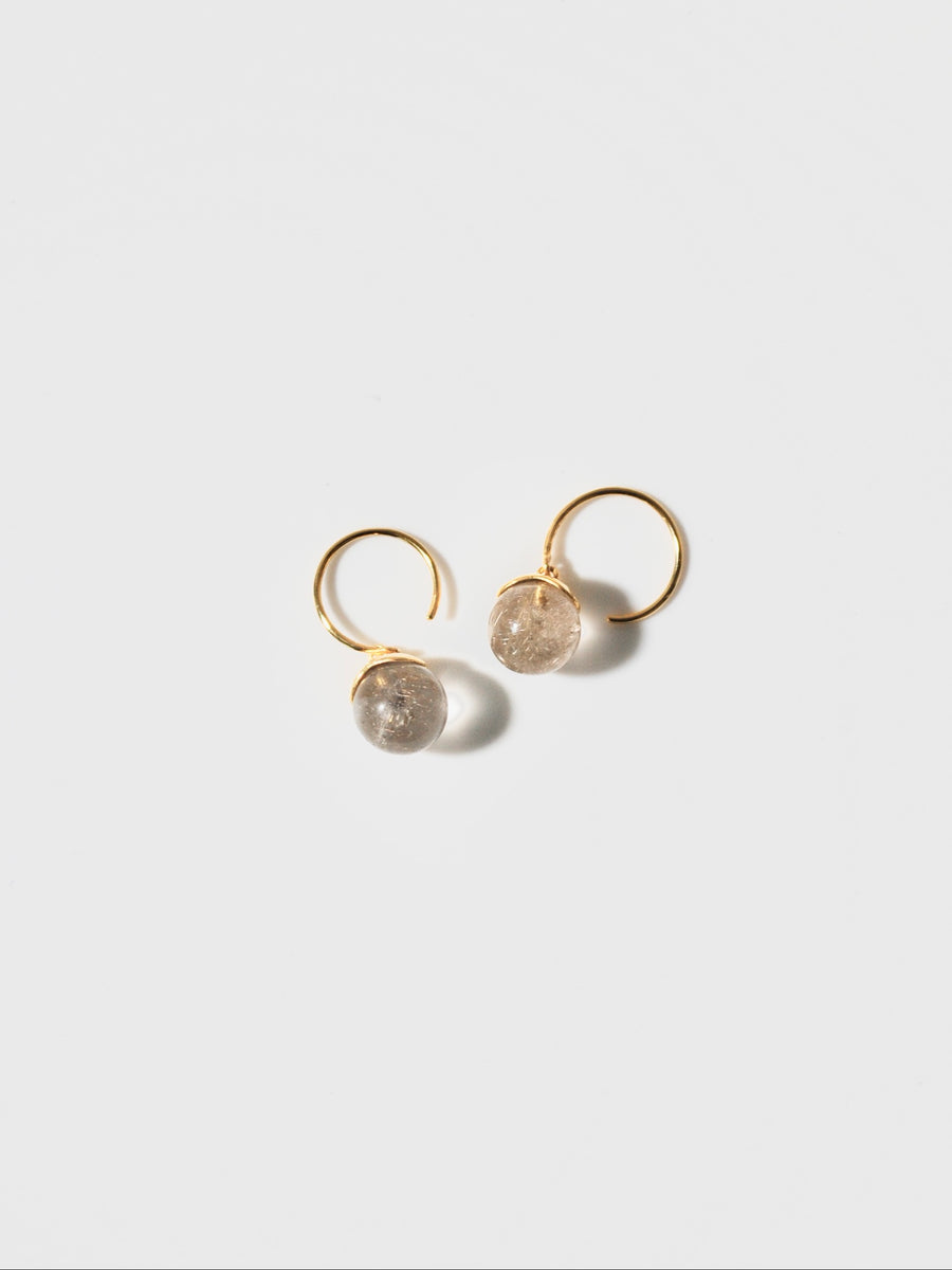 (ゴールデンルチルクオーツ/gold) acorn pierced earring
