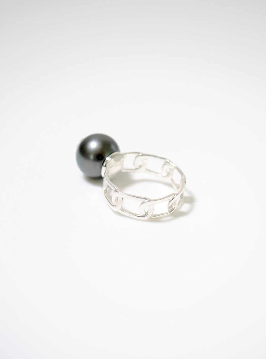 (タヒチアンパール/ silver ) dragon star pearl ring