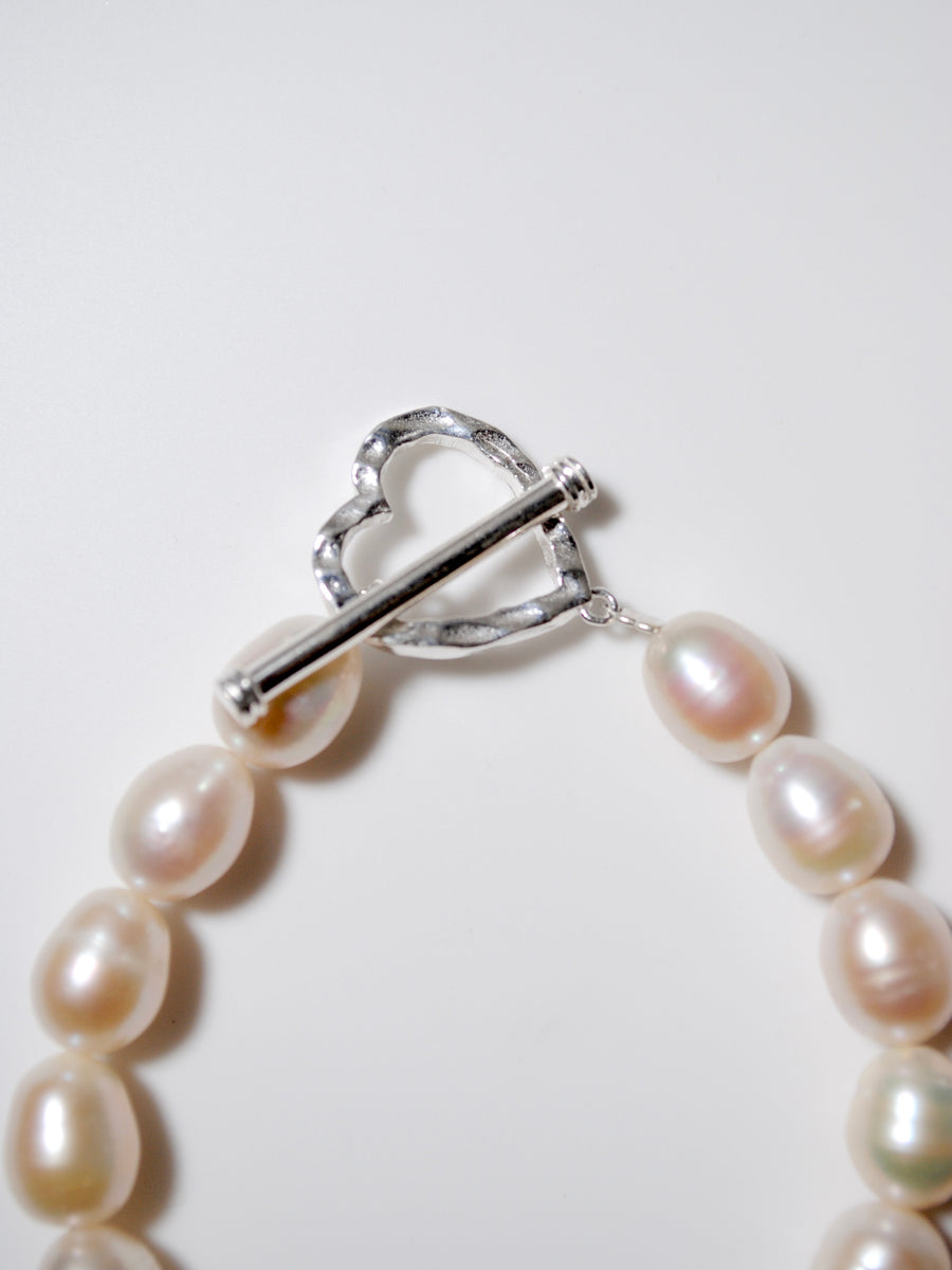 (パール/silver) heart mantel pearl bracelet