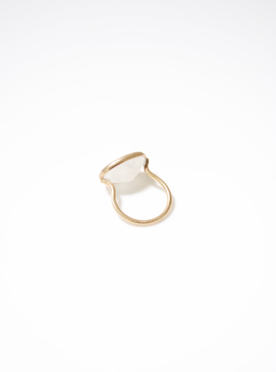 レインボームーンストーン(gold)：oval flower ring