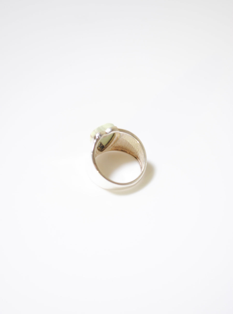 (レモンクリソプレーズ/silver) long heart rough ring