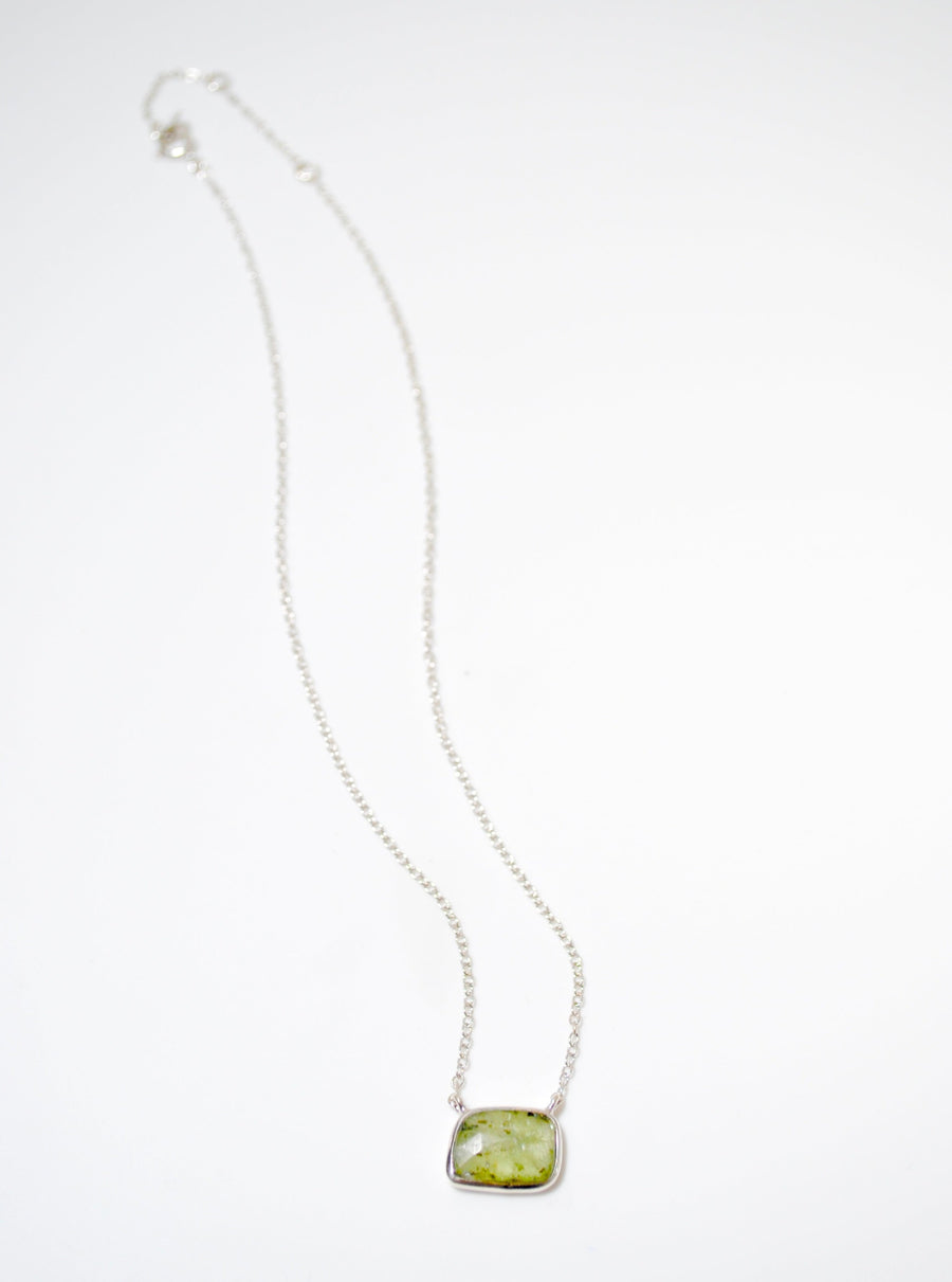 (モスミントカイヤナイト/silver) : free shape thick chain necklace