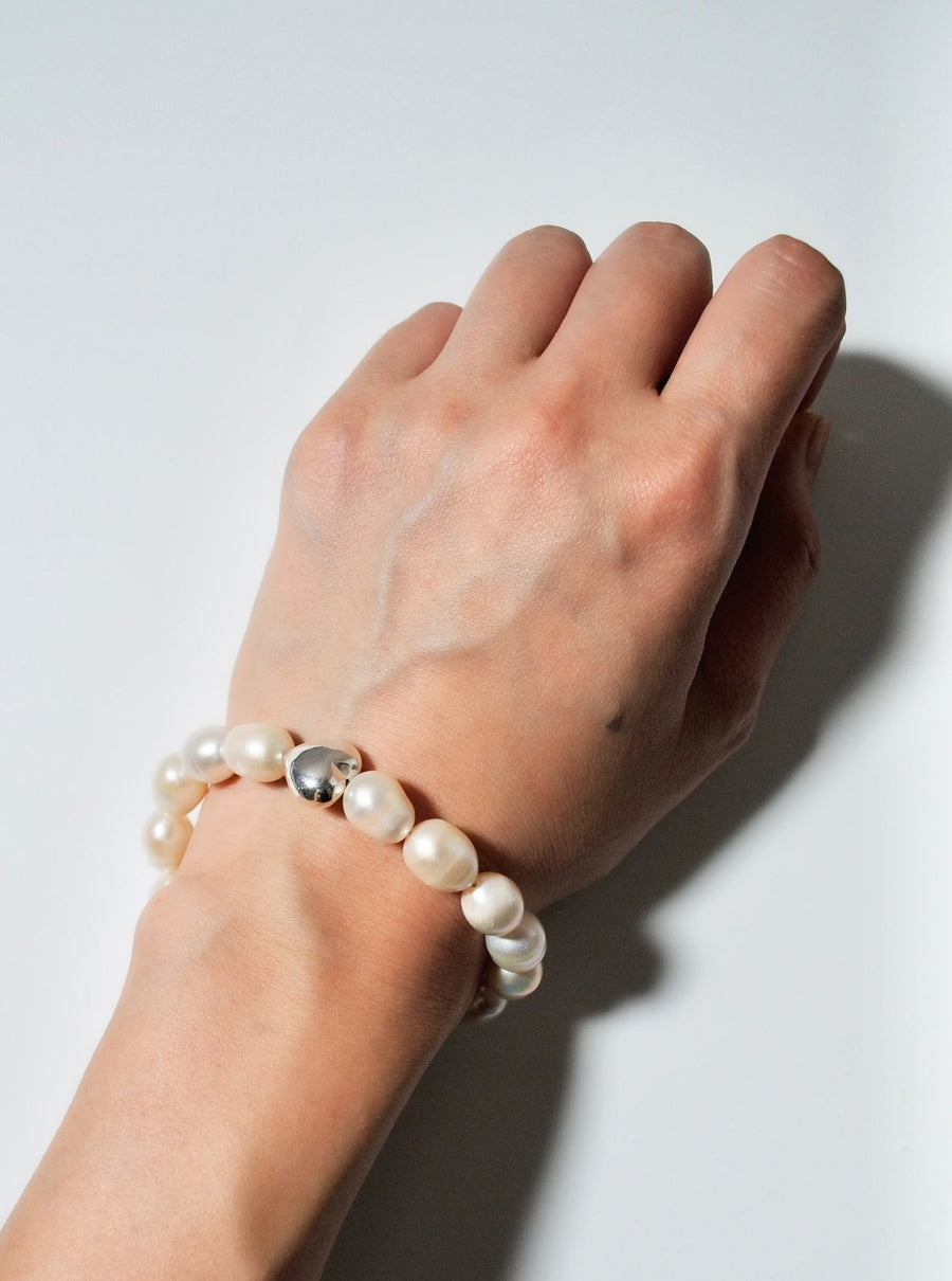 (パール/silver) heart mantel pearl bracelet