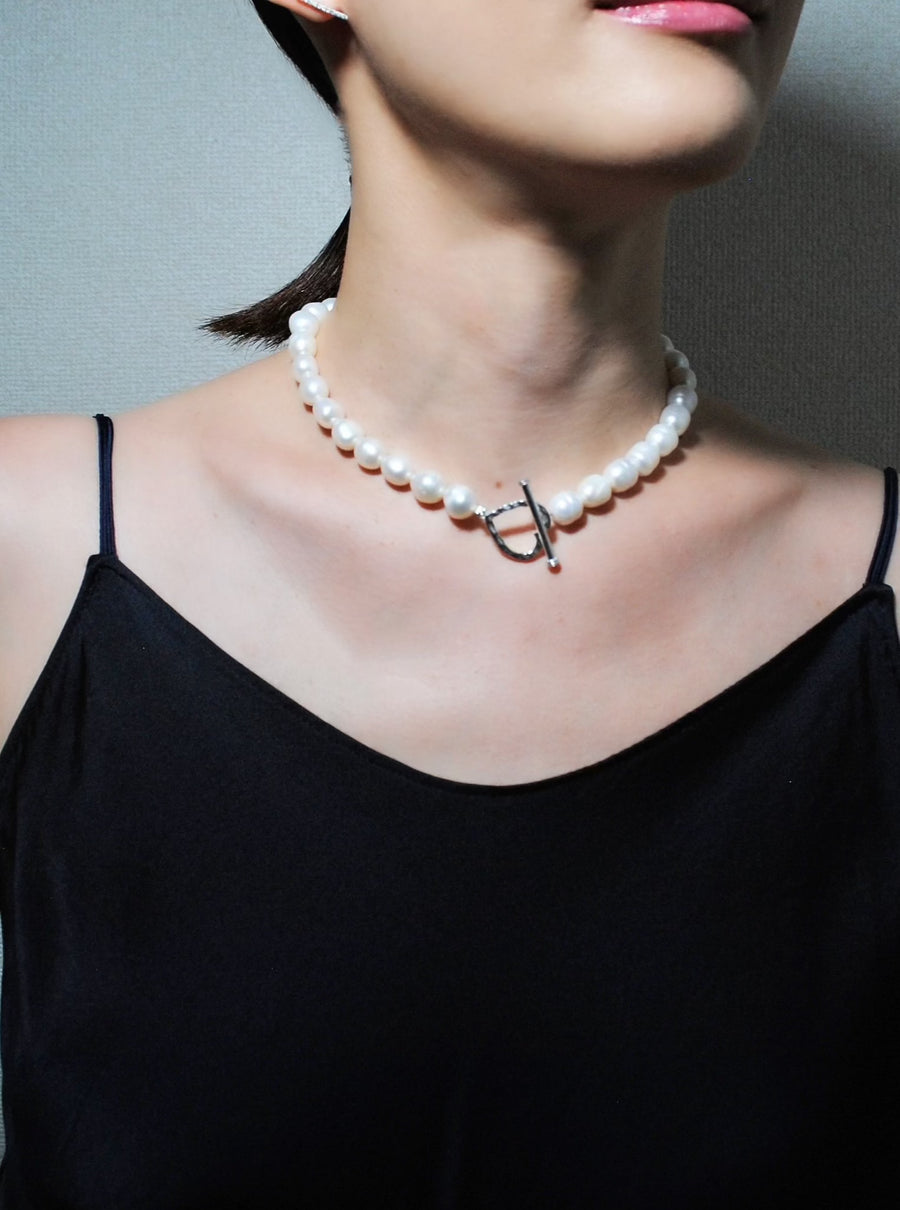 (パール/silver) heart mantel pearl necklace