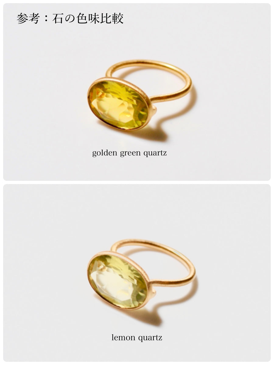 ゴールデングリーン(gold)：oval flower necklace
