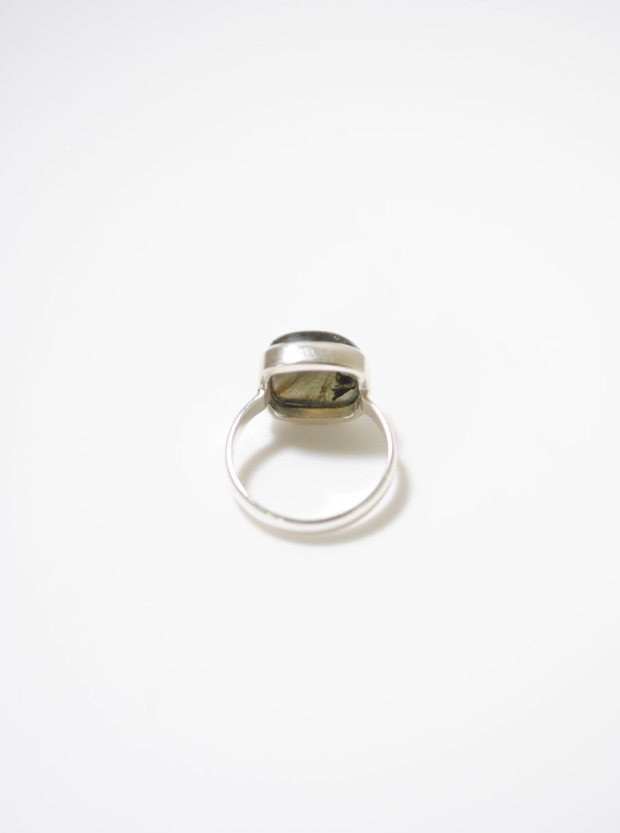 (ラブラドライト/silver) square cabochon ring