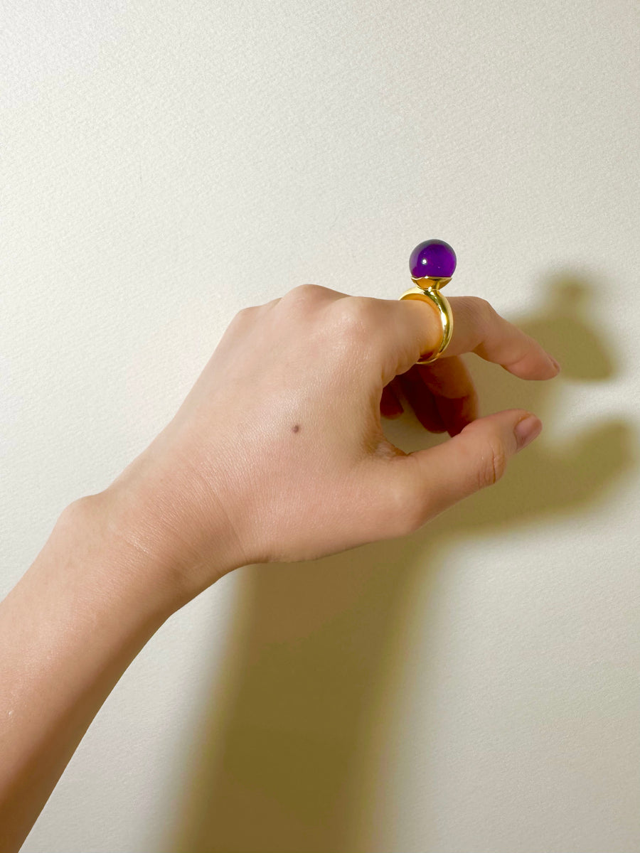 (アメジスト/gold) acorn candy ball ring