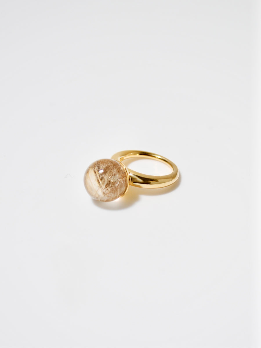 (ゴールデンルチルクオーツ/gold) acorn candy  ball ring