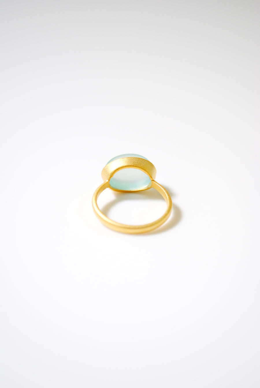 (アクアカルセドニー/gold) ：Lollipop ring