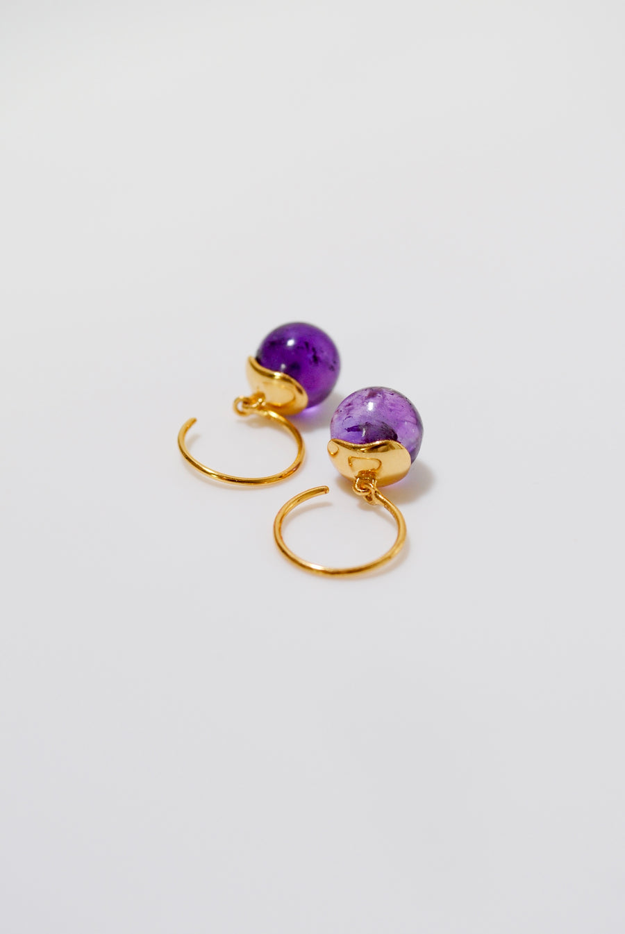 (アメジスト/gold) acorn pierced earring
