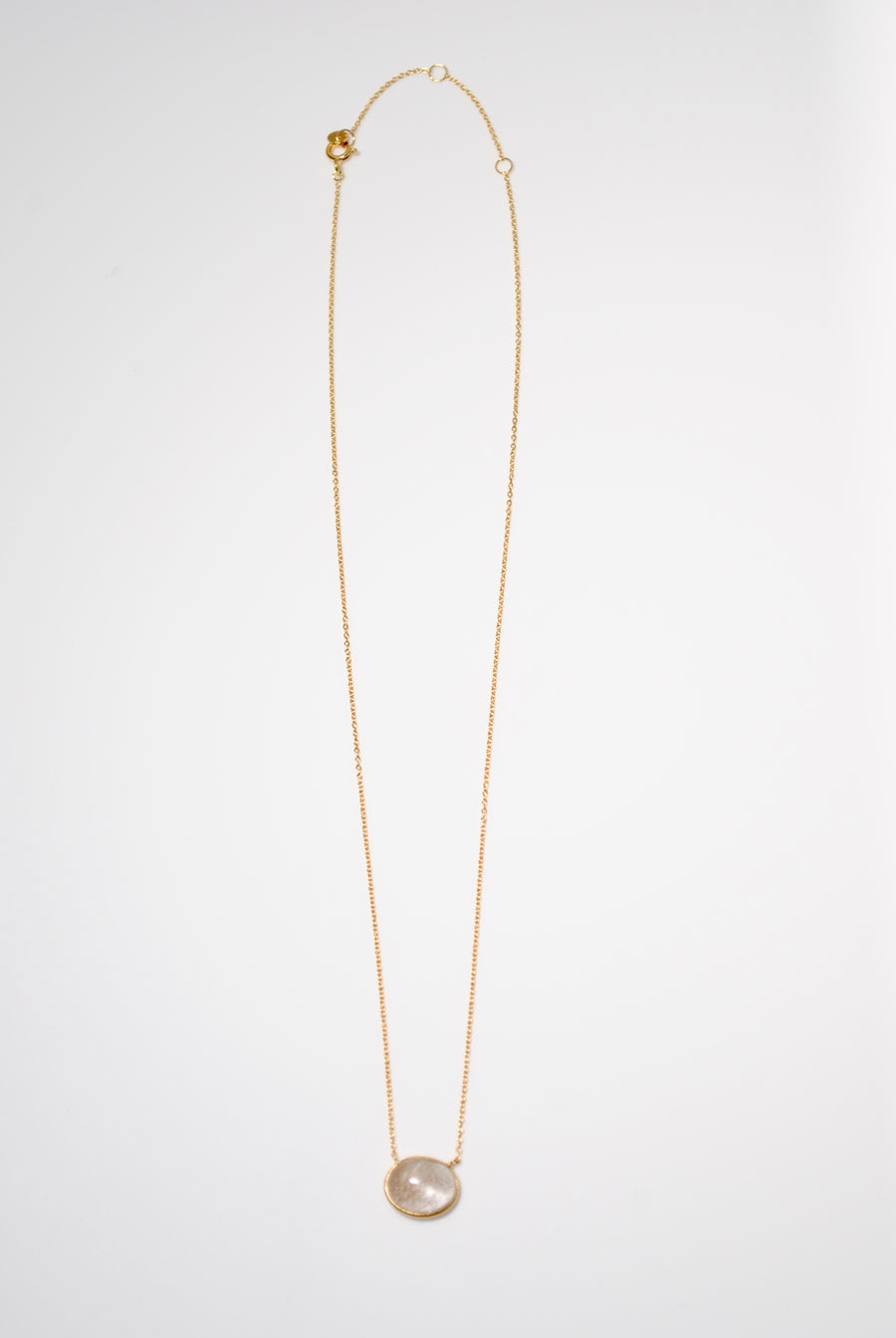 (ゴールデンルチルクオーツ/gold) oval flower CAB  necklace