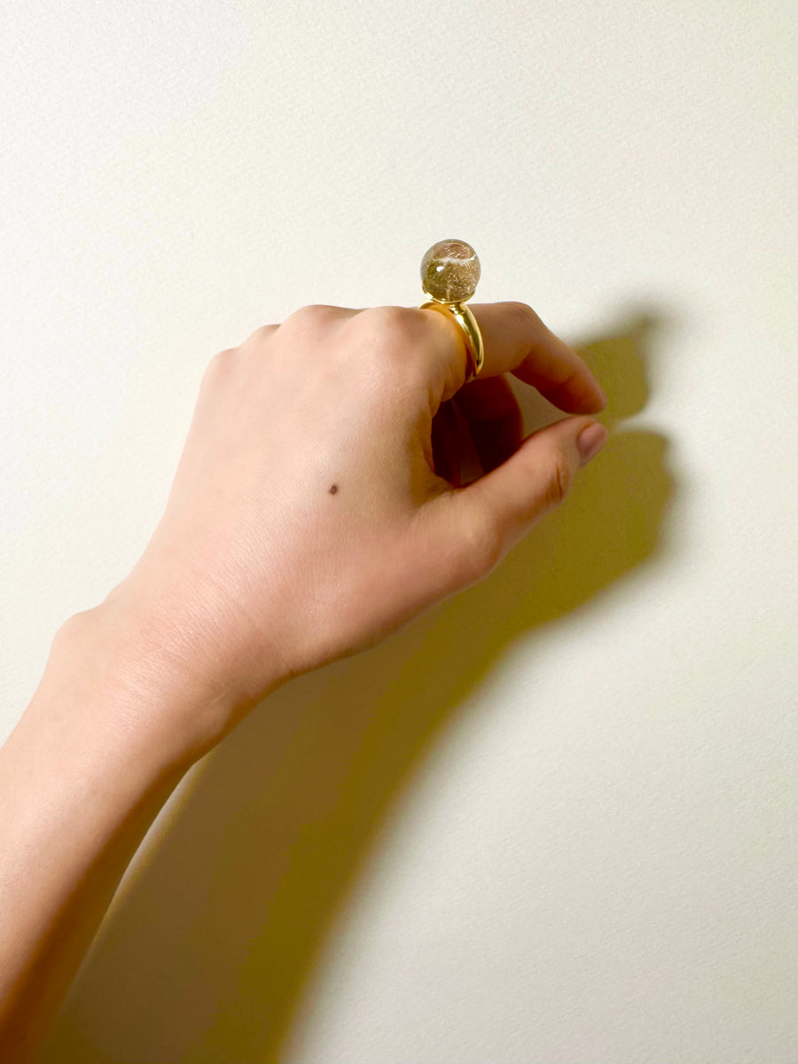 (ゴールデンルチルクオーツ/gold) acorn candy  ball ring