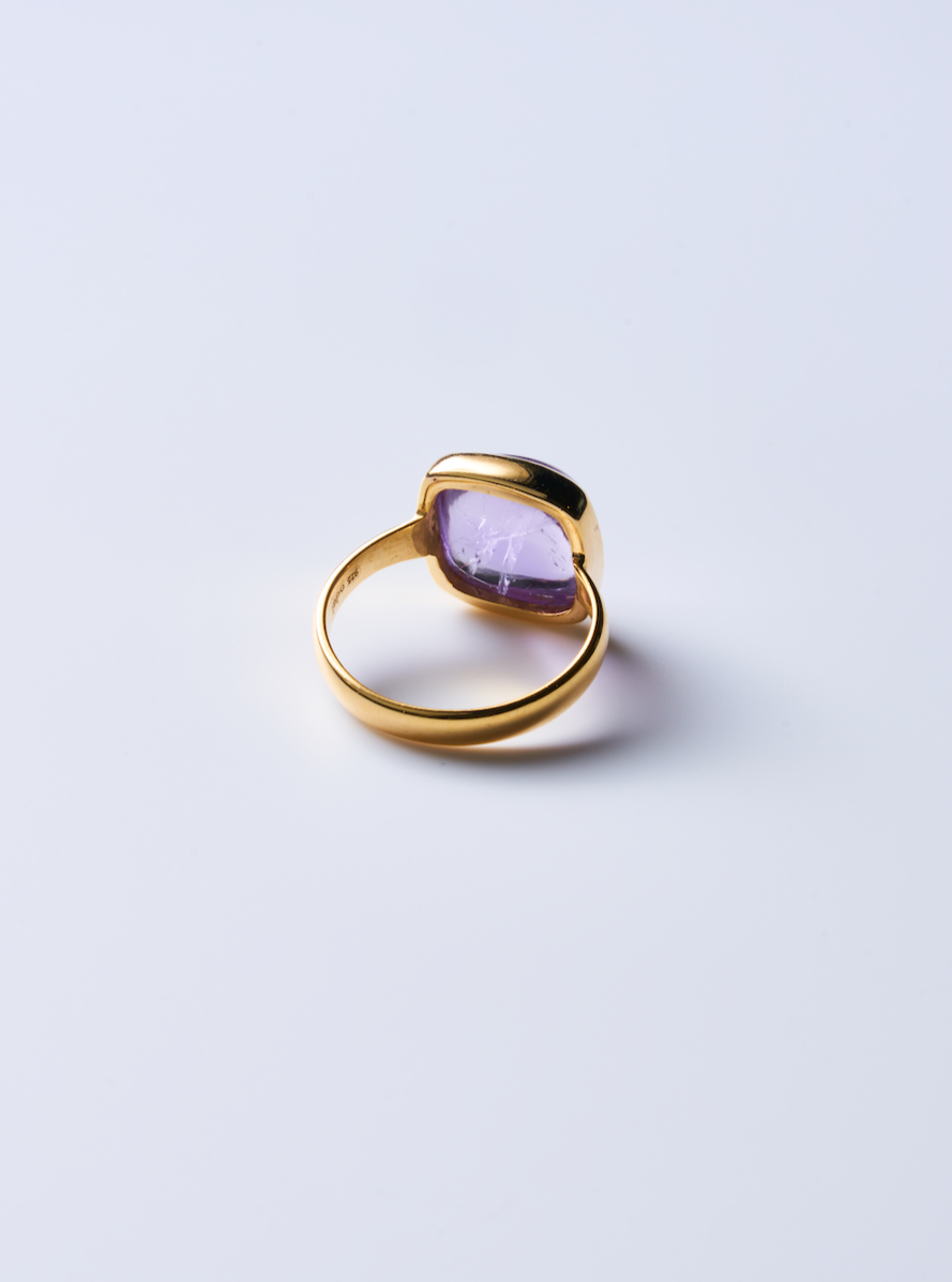 (ラベンダーアメジス/gold)square cabochon ring