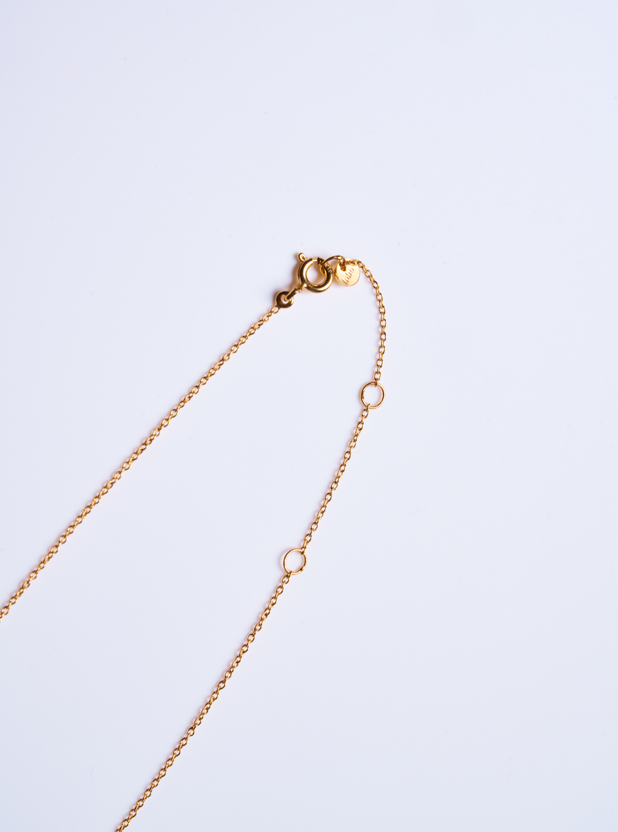 グリーンアメジスト(gold)：oval flower necklace