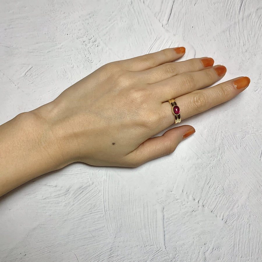 ガーネット(gold)：vintage dream oval  ring