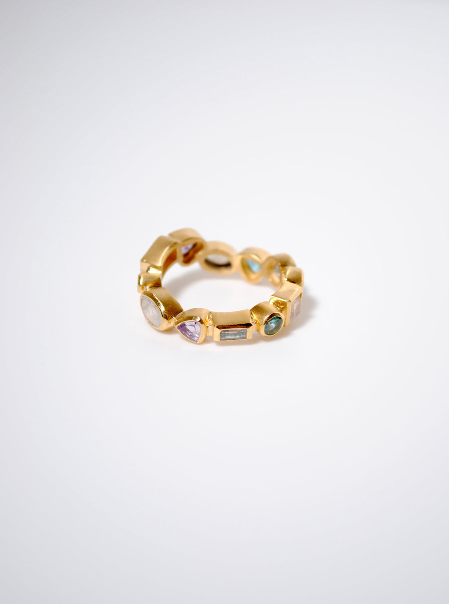 ( マルチストーン/gold) waved  eternity ring-multi shape-